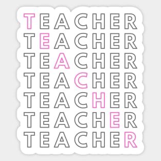 Teacher Grid Word Art Sticker